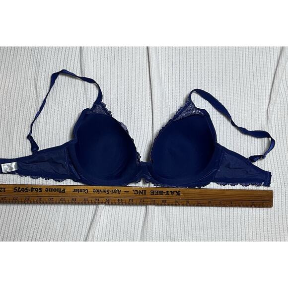 Wacoal Embrace Lace Underwire Bra Unlined Twilight Blue/Lavender Fog 34DDD GUC - Picture 6 of 9